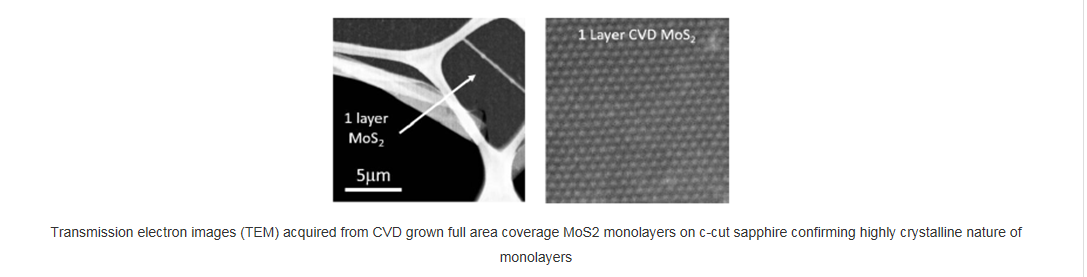 基于藍寶石襯底的全區域覆蓋的單層二硫化鉬-Full Area Coverage Monolayer MoS2 on c-cut Sapphire